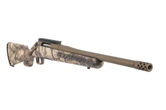 Ruger American 243 Win Compact Bolt Action Rifle in Go Wild Camo has a Picatinny rail